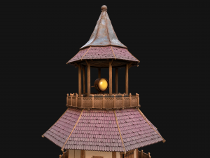 Medieval Lighthouse Tower with Interior Modello 3D