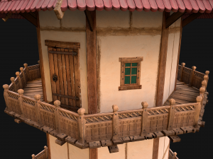 Medieval Lighthouse Tower with Interior Modello 3D