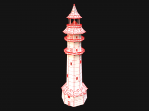 Medieval Lighthouse Tower with Interior Modello 3D