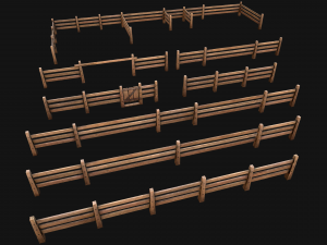 Fence Farm Wooden Constructor Modelo 3D