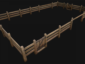 Fence Farm Wooden Constructor 3Dモデル