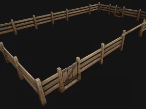 Fence Farm Wooden Constructor 3D Model