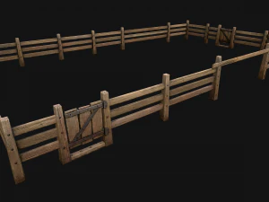 Fence Farm Wooden Constructor 3D Model