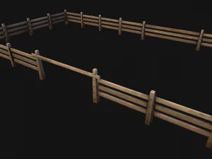 Fence Farm Wooden Constructor 3D Model