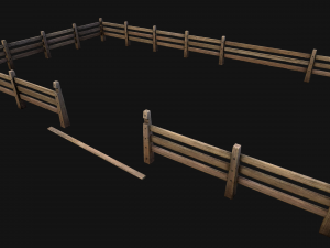 Fence Farm Wooden Constructor 3Dモデル