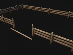Fence Farm Wooden Constructor 3D Model