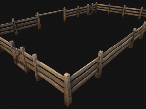Fence Farm Wooden Constructor 3Dモデル
