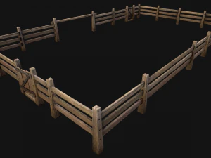 Fence Farm Wooden Constructor 3D Model