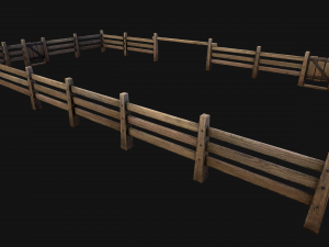 Fence Farm Wooden Constructor 3Dモデル