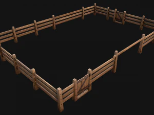 Fence Farm Wooden Constructor 3D Model
