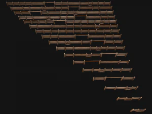 Fence Farm Wooden Constructor 3D Model