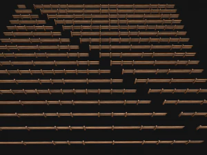 Fence Farm Wooden Constructor 3D Model
