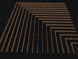 Fence Farm Wooden Constructor 3Dモデル