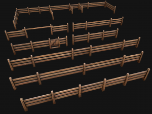Fence Farm Wooden Constructor 3Dモデル
