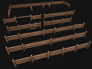 Fence Farm Wooden Constructor 3D Model