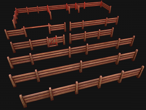 Fence Farm Wooden Constructor 3Dモデル