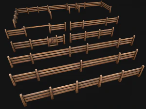 Fence Farm Wooden Constructor 3D Model