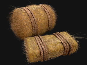 Hay Bale Square and Round 3D Model