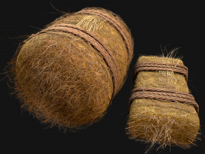 Hay Bale Square and Round 3D Model