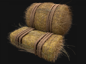 Hay Bale Square and Round 3D Model