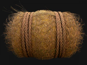 Hay Bale Square and Round 3D Model
