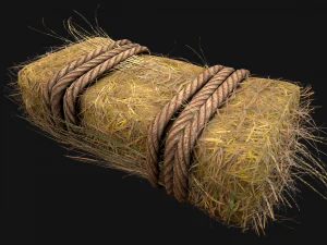 Hay Bale Square and Round 3D Model