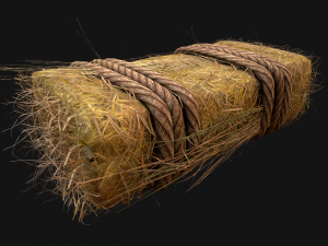 Hay Bale Square and Round 3D Model