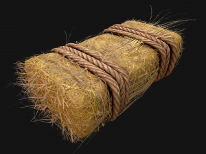 Hay Bale Square and Round 3D Model