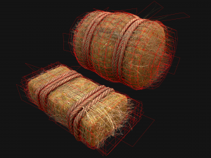 Hay Bale Square and Round 3D Model