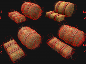 Hay Bale Square and Round 3D Model