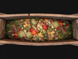 Medieval Trough with Water and Feed for Livestock 3D Модель