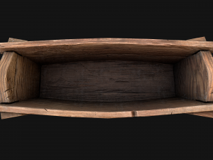 Medieval Trough with Water and Feed for Livestock 3D Модель
