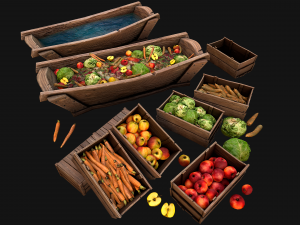 Trough With Water and food Farm Feed Slop 3D Model