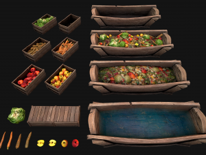 Trough With Water and food Farm Feed Slop Modelo 3D