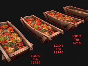 Trough With Water and food Farm Feed Slop 3D Model