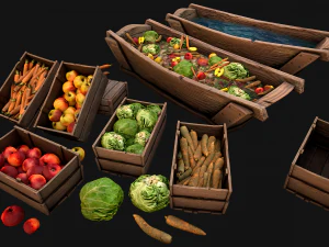 Trough With Water and food Farm Feed Slop 3D Model