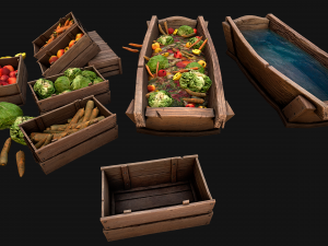Trough With Water and food Farm Feed Slop Modelo 3D