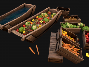 Trough With Water and food Farm Feed Slop Modelo 3D