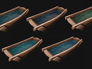 Trough With Water and food Farm Feed Slop 3D Model