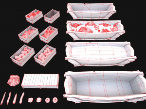 Trough With Water and food Farm Feed Slop Modelo 3D