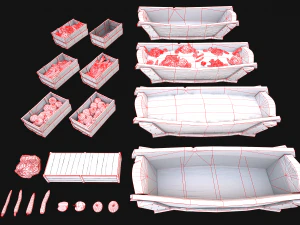 Trough With Water and food Farm Feed Slop 3D Model