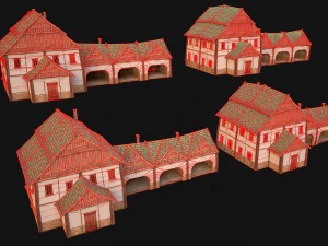 Medieval Stable Farm House 3D Model