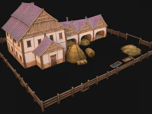 Medieval Stable Farm House 3D Model