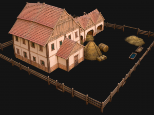 Medieval Stable Farm House 3D 模型