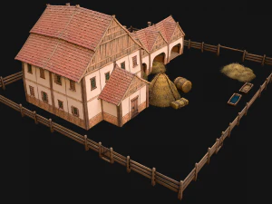 Medieval Stable Farm House 3D Model