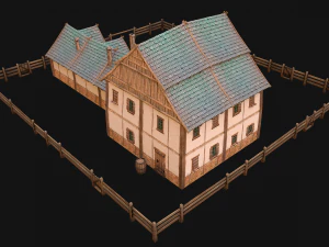 Medieval Stable Farm House 3D Model