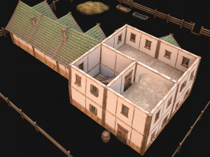 Medieval Stable Farm House 3D Model