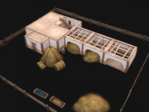 Medieval Stable Farm House 3D Model