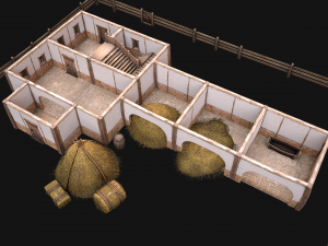 Medieval Stable Farm House 3D 模型