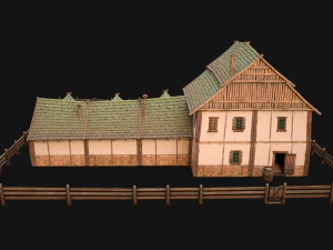 Medieval Stable Farm House 3D Model